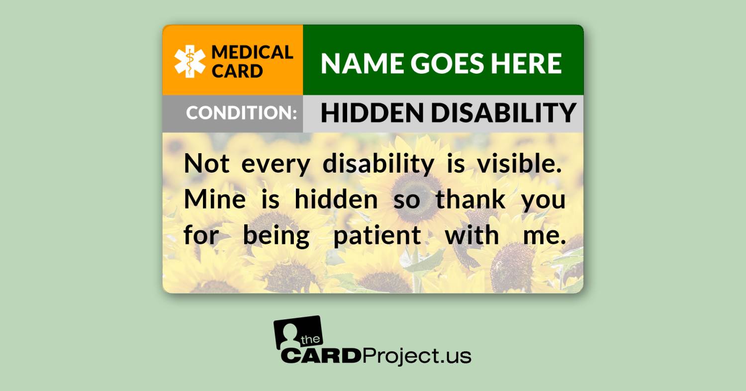 Hidden Disability Medical Card (FRONT)